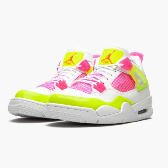 Nike Air Jordan 4 Retro White Lemon Pink AJ Shoes