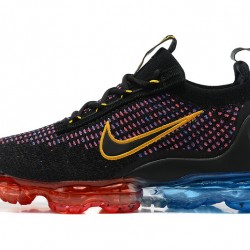 Nike Air VaporMax 2021 Flyknit (W/M) Black Red and Blue Shoes