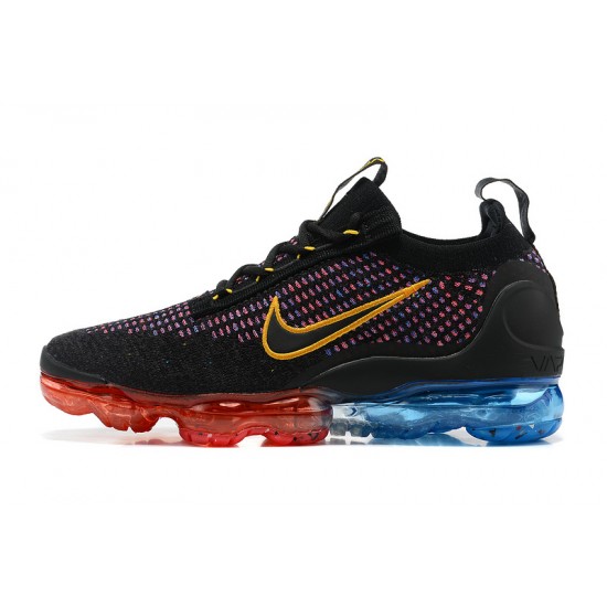 Nike Air VaporMax 2021 Flyknit (W/M) Black Red and Blue Shoes