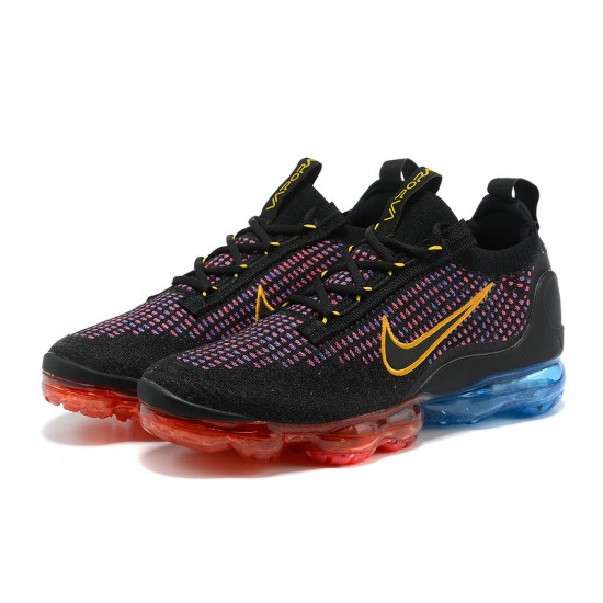 Nike Air VaporMax 2021 Flyknit (W/M) Black Red and Blue Shoes