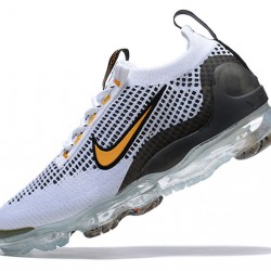 Nike Air VaporMax 2021 Flyknit (W/M) White Yellow and Black Shoes