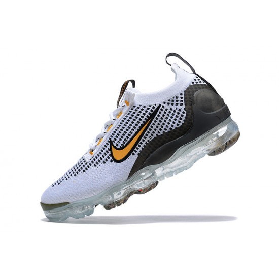 Nike Air VaporMax 2021 Flyknit (W/M) White Yellow and Black Shoes