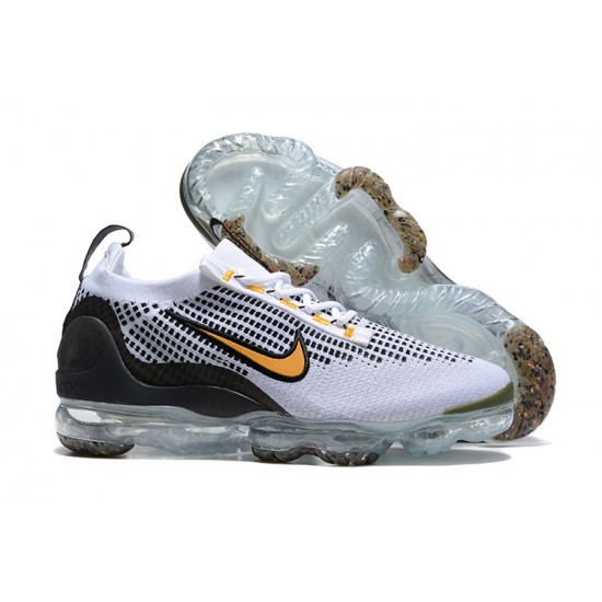 Nike Air VaporMax 2021 Flyknit (W/M) White Yellow and Black Shoes