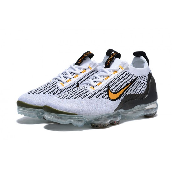 Nike Air VaporMax 2021 Flyknit (W/M) White Yellow and Black Shoes