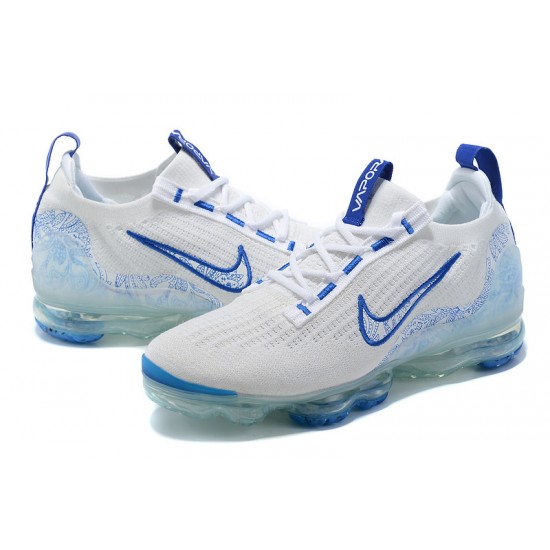 Nike Air VaporMax 2021 Flyknit (W/M) White and Blue Shoes