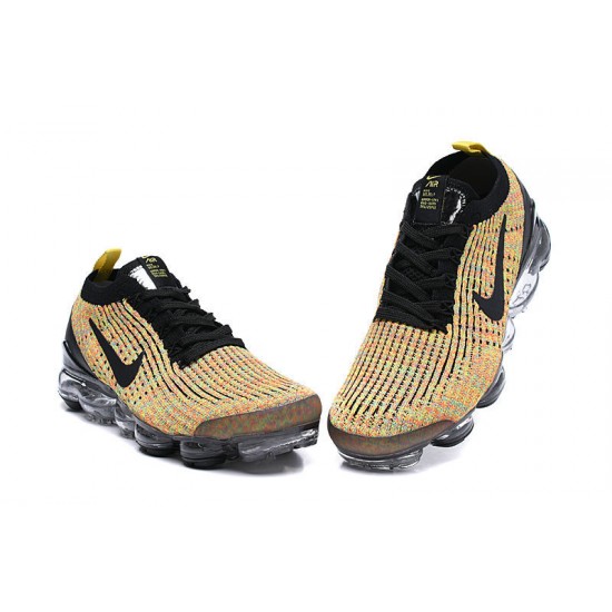 Nike Air VaporMax Flyknit 3 (W/M) Black Yellow Shoes  AJ6900-006