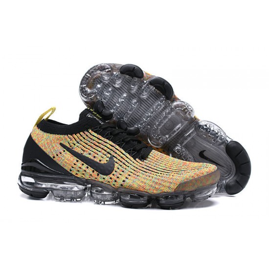 Nike Air VaporMax Flyknit 3 (W/M) Black Yellow Shoes  AJ6900-006