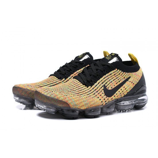 Nike Air VaporMax Flyknit 3 (W/M) Black Yellow Shoes  AJ6900-006