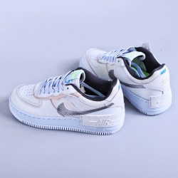 WMNS Air Force 1 Shadow Pure "Platinum Snakeskin Blue"